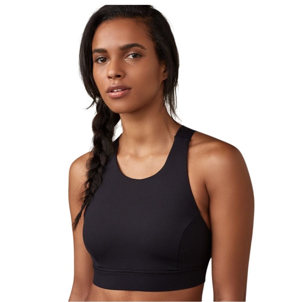 Lululemon Fast and Free Bra Black Nulux Medium Support Racerback Sports Bra 6